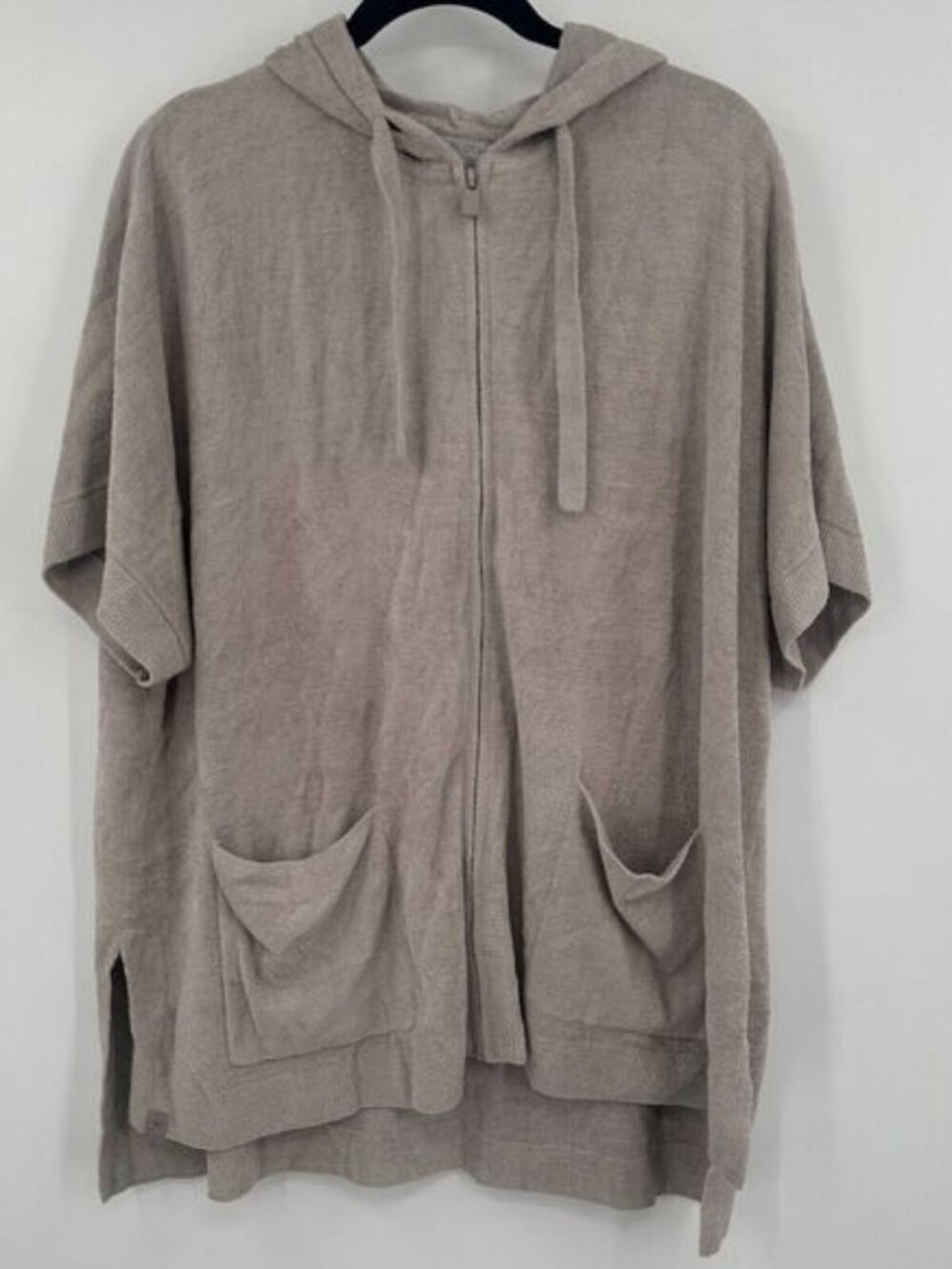 Barefoot Dreams Cozychic Ultra Lite Hoodie Womens Small Gray Drawstring Full Zip